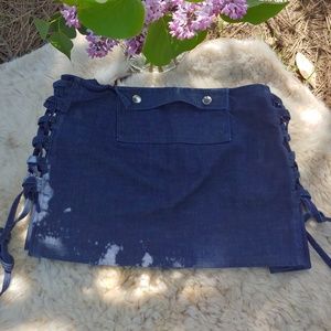 SALE! Jean festival lace up mini skirt